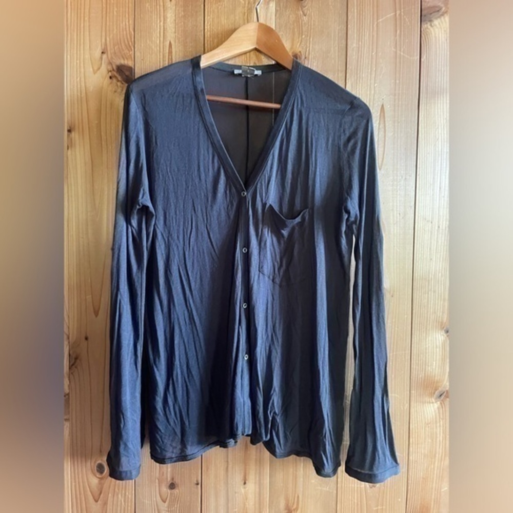Helmet Lang Helmut button down Sheer Cardigan Top